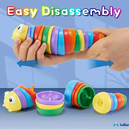 Colorful Finger Slug Toy – Multicolor Stretchable Caterpillar Fidget Toy for Kids