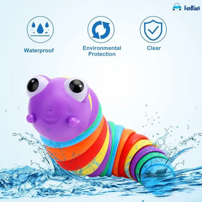 Colorful Finger Slug Toy – Multicolor Stretchable Caterpillar Fidget Toy for Kids