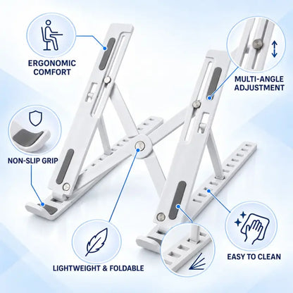 Foldable Adjustable Laptop Stand for Desk with Carry Bag