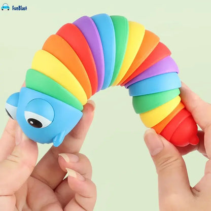 Colorful Finger Slug Toy – Multicolor Stretchable Caterpillar Fidget Toy for Kids