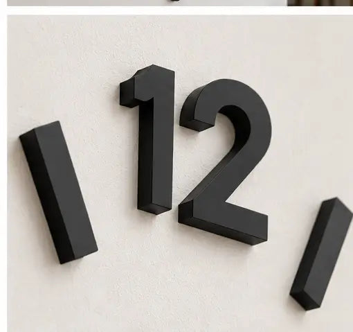 Unique 3D DIY Acrylic Wall Clock – Black Decorative Clock for Living Room
